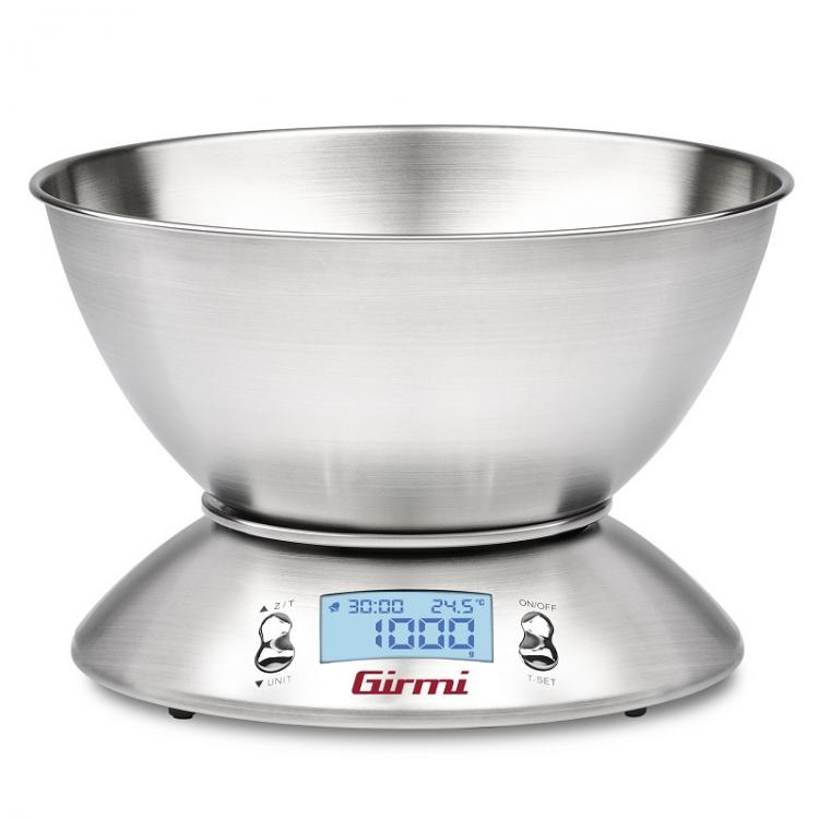 Girmi Bilancia Da Cucina Elettronica Con Ciotola Acciaio Inox Ps85 1Gr/5Kg Inox