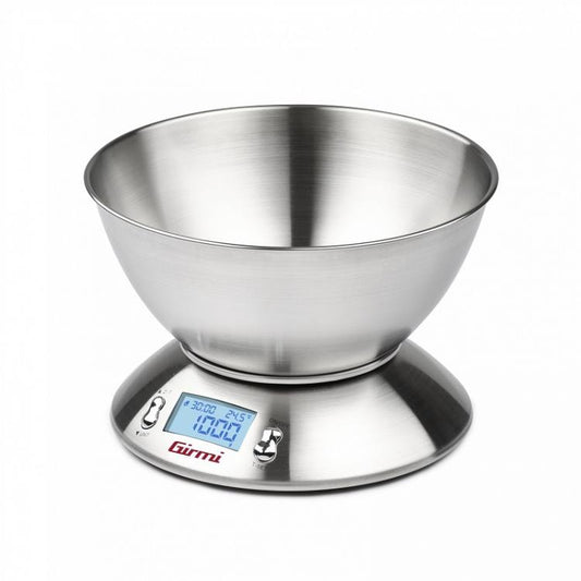 Girmi Bilancia Da Cucina Elettronica Con Ciotola Acciaio Inox Ps85 1Gr/5Kg Inox