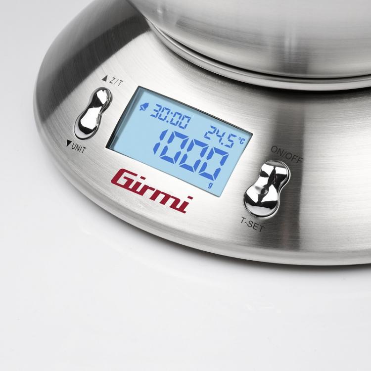Girmi Bilancia Da Cucina Elettronica Con Ciotola Acciaio Inox Ps85 1Gr/5Kg Inox