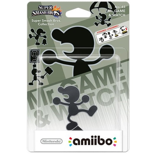 AMIIBO NINTENDO SUPER SMASH BROS - MR GAME & WATCH NO.45 FIGURE NUOVO NEW SEALED