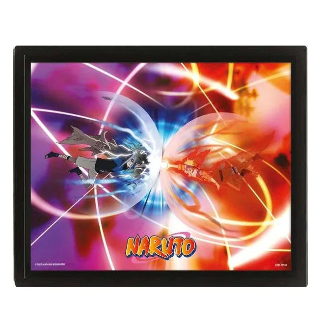 Pyramid International Naruto - Cornice Poster Effetto Animato Lenticular 3D - (Una Lotta per il Potere) Clash of Power