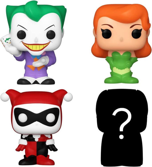 Funko Bitty Pop! Dc Comics 4Pack - Harley Quinn/Poison/The Joker +Figure Mistery