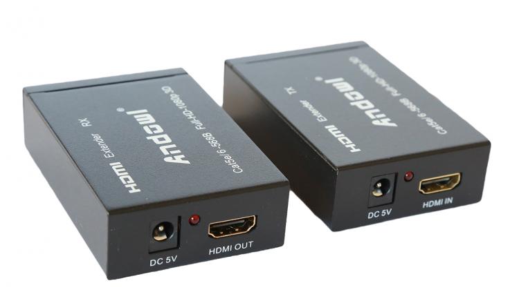 COPPIA HDMI EXTENDER ETHERNET CAVO DI RETE LAN OVER CAT5E CAT6 60 METRI 1080P 3D