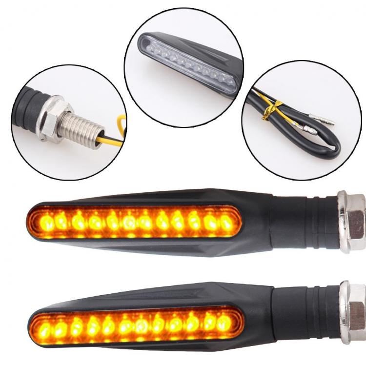 2 COPPIE 4 FRECCE LED COB 12V MOTO INDICATORE SEGNALE FRECCIA LUCE SEQUENZIALE