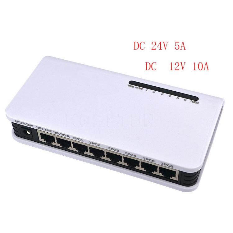Switch Poe Di Rete 6 Porte Rj45 Lan Ethernet 10/100Mbps Videosorveglianza Ip Cam