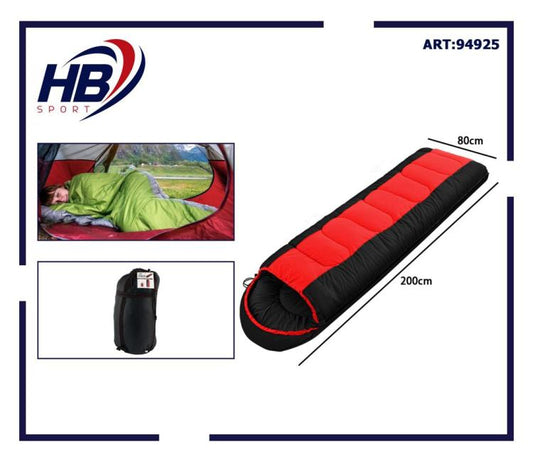 Sacco A Pelo 5° Estivo/Invernale Campeggio Cappuccio Impermeabile 200X800 Rosso