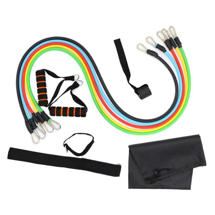 Kit 10 Fasce Bande Elastiche Elastici Fitness Palestra Resistenza Maniglie Forza