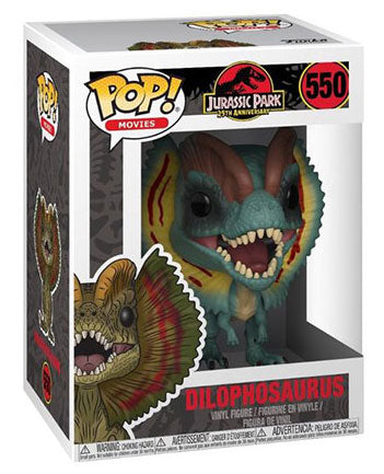Funko Pop ! Movies Jurassic Park 25Th - (550) Dilophosaurus Figure Vinyl 9Cm