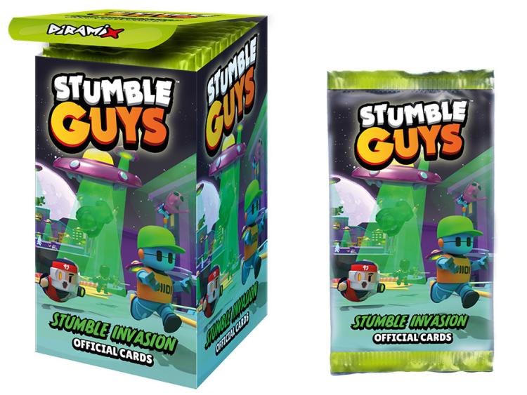 Stumble Guys 1 Bustina Cards Stumble Invasion Carte 4 Card Standard + 1 Speciale