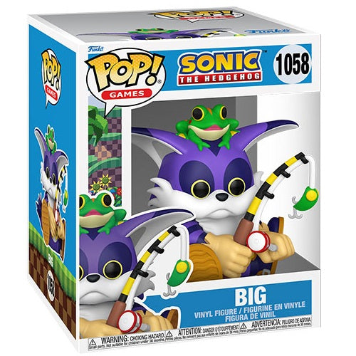 Funko Pop ! Games Sonic The Hedgehog (1058) Big Vinyl Figure 9Cm Statuetta