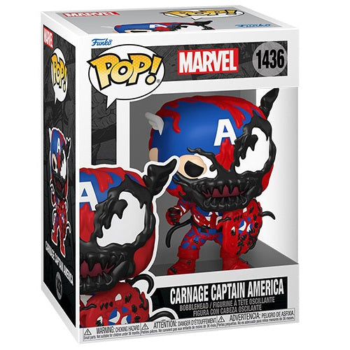 Funko Pop ! Marvel (1436) Carnage Capitain America Vinyl Figure 9Cm Statuetta