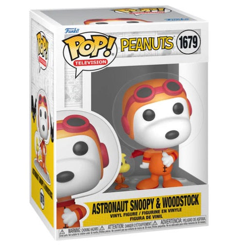 Funko Pop ! Television - Peanuts (1679) Astronaut Snoopy & Woodstock Figure 9Cm