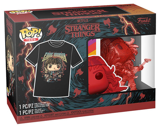 Funko Pop ! & Tee Stranger Things Hunter Eddie W / Guitar Figure 9Cm + T-Shirt