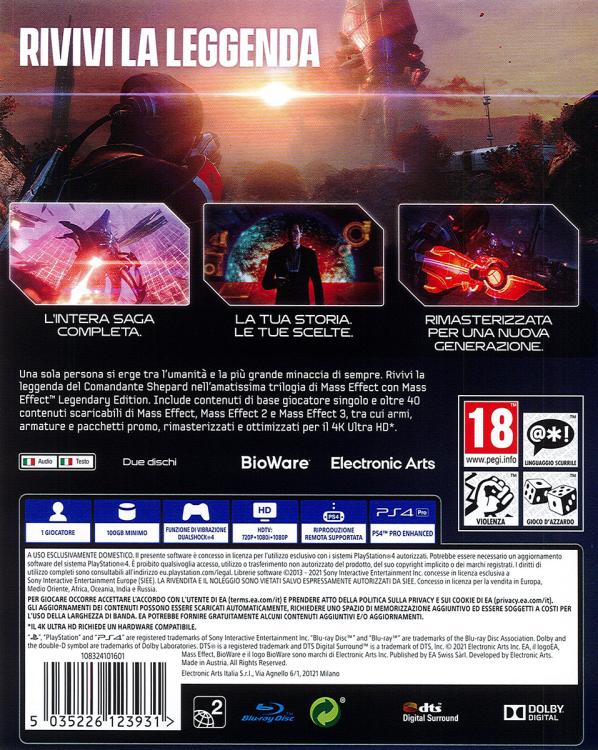 Mass Effect Legendary Edition Ps4 Gioco Italiano Trilogy Playstation 4 Pal Ita