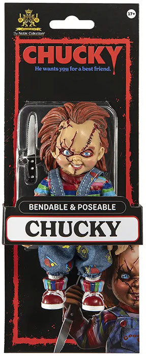 BENDYFIGS - HORROR CHUCKY ACTION FIGURE 15CM NOBLE COLLECTION BAMBOLA ASSASSINA