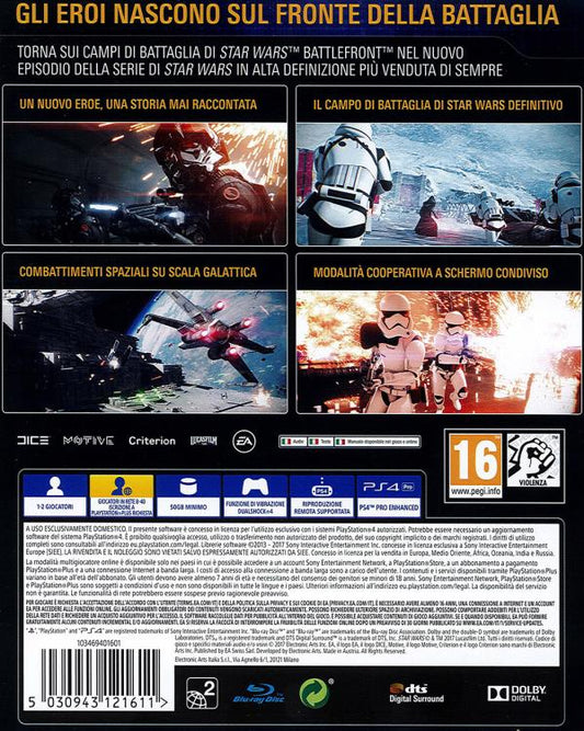 Star Wars Battlefront 2 Ps4 Gioco Italiano Playstation 4 Videogioco Nuovo Ps5