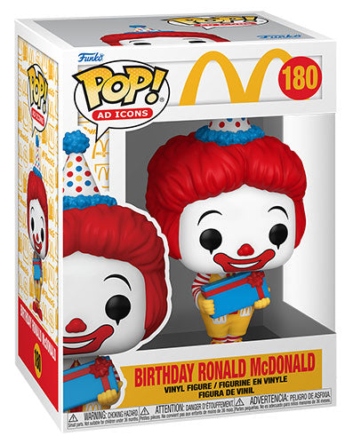 Funko Pop ! Ad Icons Mcdonald'S - (180) Birthday Ronald Mcdonald 9Cm Compleanno