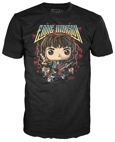 Funko Pop ! & Tee Stranger Things Hunter Eddie W / Guitar Figure 9Cm + T-Shirt