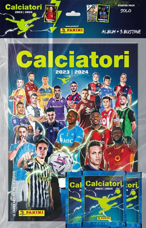 CALCIATORI PANINI 2023-2024 STARTER PACK ALBUM + 28 BUSTINE CALCIO SERIE A NUOVO