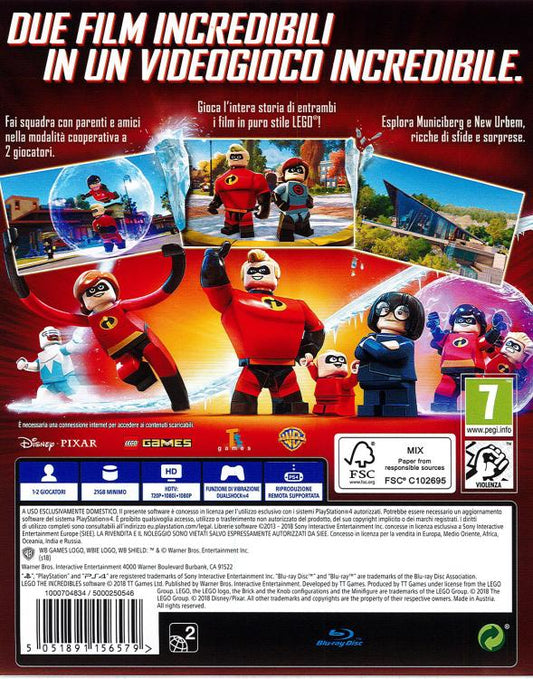 Lego Gli Incredibili Ps4 Gioco Disney Pixar Playstation 4 Italiano Incredibles