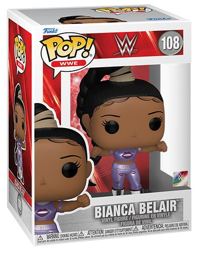 Funko Pop ! Wwe Wrestling - Bianca Belair (108) Kiss Dress Purple Figure 9Cm