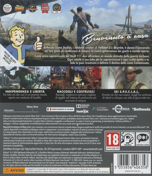 Fallout 4 Videogioco Xbox One Versione Italiana Gioco Nuovo Sigillato Pal Ita
