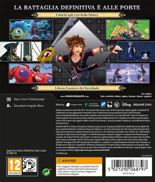 Kingdom Hearts Iii Xbox One Gioco Eu Italiano Gioco Disney Kingdom Hearts 3