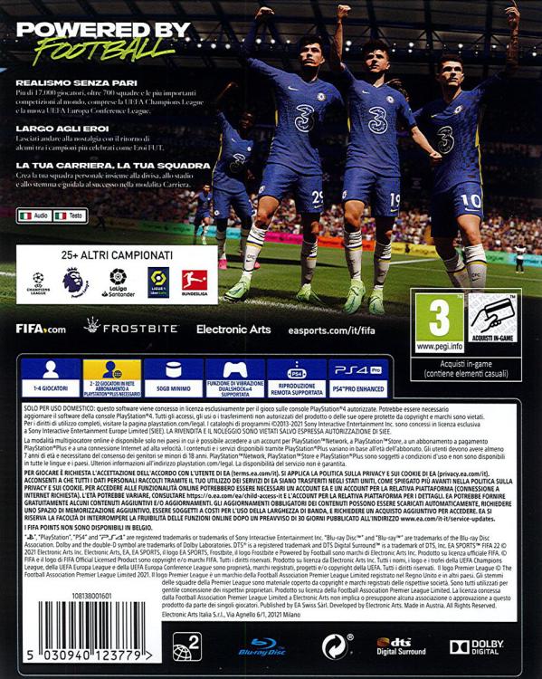 Fifa 22 Ps4 Italiano Gioco Playstation 4 Pal Ita Videogioco 2022 Nuovo Upg Ps5