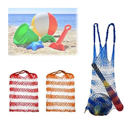 BORSA MARE RETE PER GIOCATTOLI PORTA PALLONI GIOCHI SPIAGGIA MULTIUSO 60x100cm