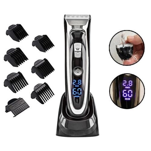 Rasoio Tagliacapelli Elettrico Regola Barba Ricaricabile Display Pettini - 688B