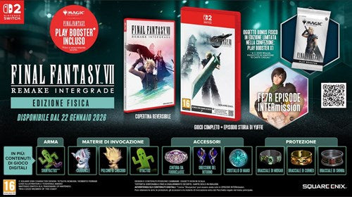 Final Fantasy Vii 7 Remake Intergrade Nintendo Switch 2 Italiano + Card Magic