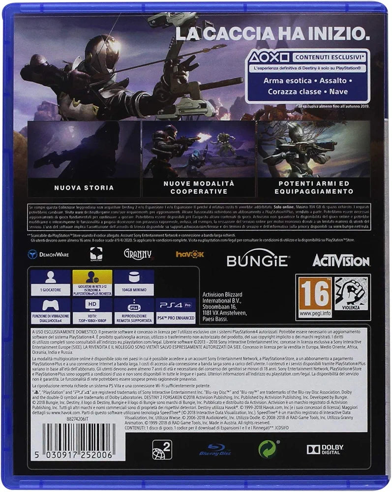 Destiny 2 - I Rinnegati Collezione Leggendaria Ps4 Gioco Playstation 4 Pal Ita