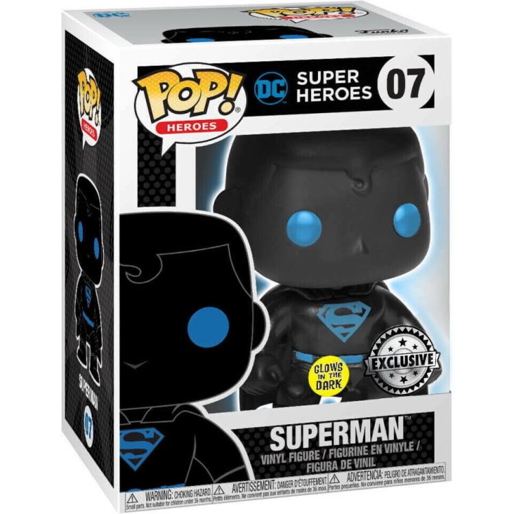 Funko Pop ! Super Heroes Dc (07) Superman Exlusive G.I.T.D. Vinyl Figure 9Cm
