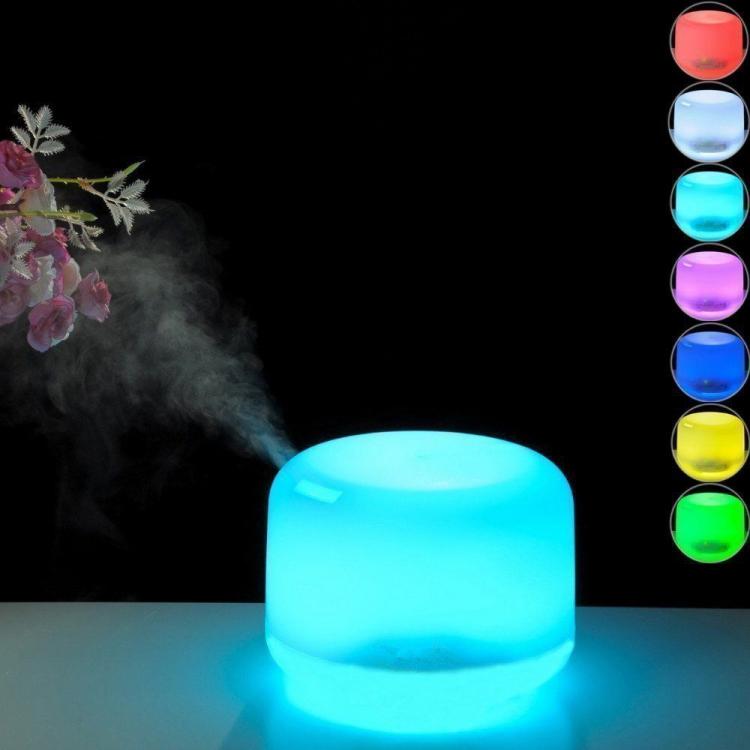 AROMATERAPIA UMIDIFICATORE LED RGB DIFFUSORE AROMI 300ML DEPURATORE ARIA RELAX
