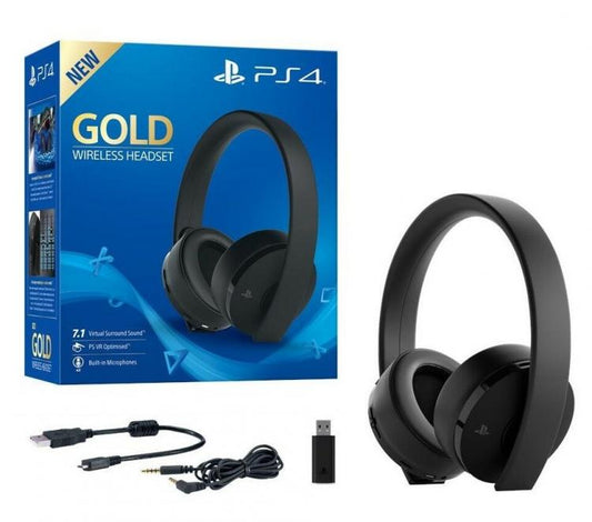 CUFFIE GOLD WIRELESS SONY PLAYSTATION 4 2.0 STEREO GIOCO HEADSET VIDEOGAMES PS4