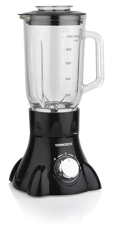 Frullatore Termozeta Glass Nero Caraffa In Vetro 1L 1 Litro 400 W - 2 Velocita'