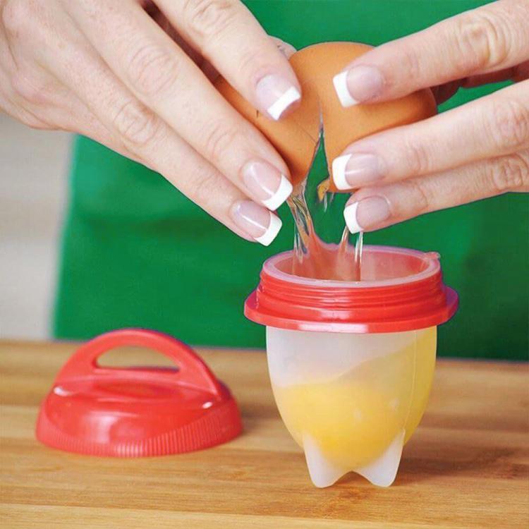 BOLLITORE PER 6 UOVA SGUSCIATE CUOCI UOVA IN SILICONE UOVA SODE FRITTATA EGG BOL