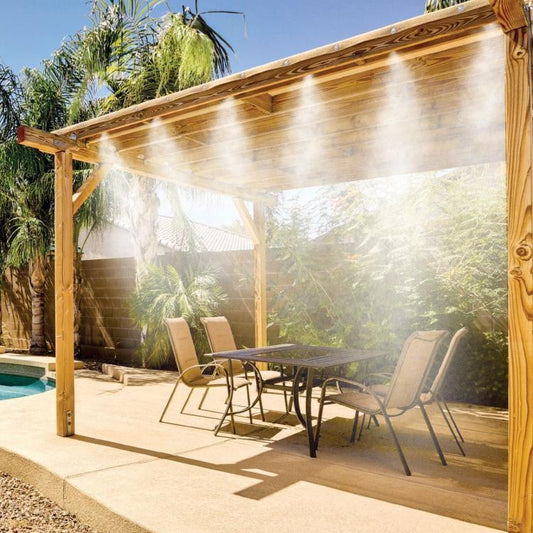 Kit Nebulizzatore Ad Acqua Nebulizzazione Gazebo Ombrellone Giardino Rinfresca