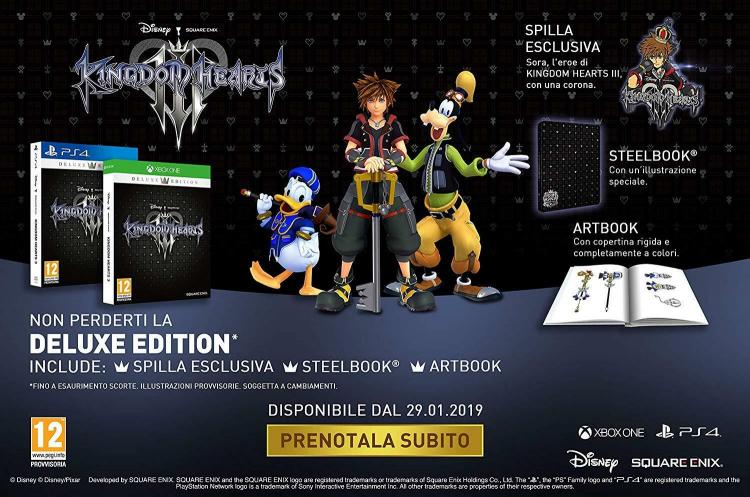 Kingdom Hearts Iii 3 - Deluxe Limited Edition Ps4 Gioco Play Station 4 Italiano