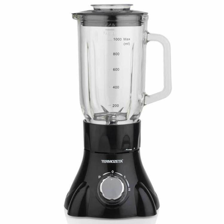 Frullatore Termozeta Glass Nero Caraffa In Vetro 1L 1 Litro 400 W - 2 Velocita'