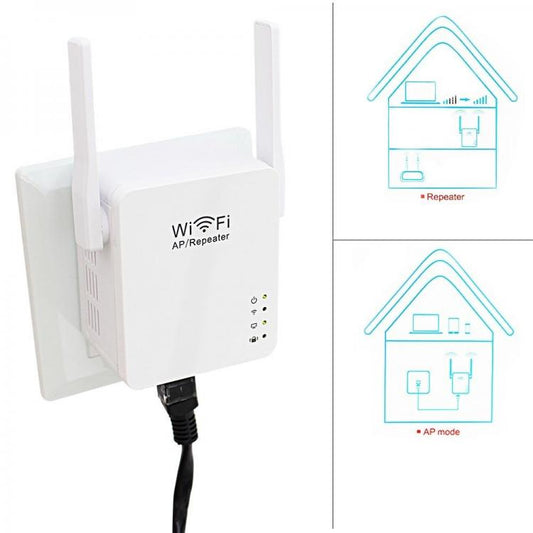 AMPLIFICATORE SEGNALE WIRELESS WIFI AP PARETE RIPETITORE RANGE EXTENDER LAN RETE
