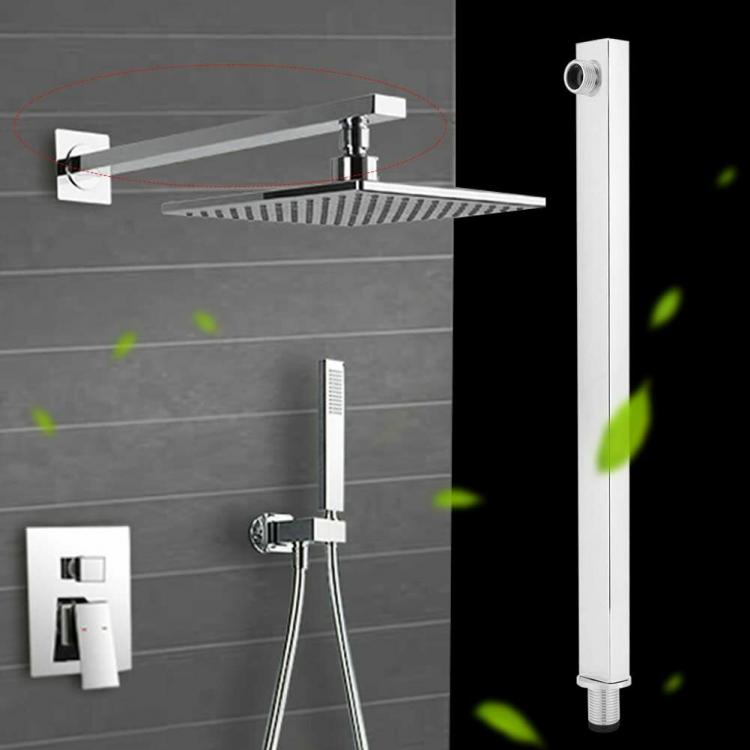 BRACCIO PER SOFFIONE DOCCIA QUADRATO ACCIAIO CON ROSONE CROMATO BAGNO 35CM 59495
