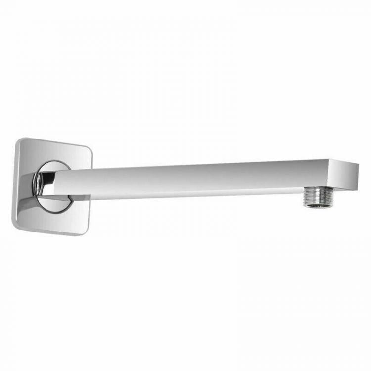 BRACCIO PER SOFFIONE DOCCIA QUADRATO ACCIAIO CON ROSONE CROMATO BAGNO 35CM 59495