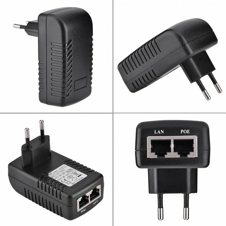 ALIMENTATORE POE 48V 1a ETHERNET ADATTATORE LAN PER PHONE IP TELECAMERA ANTENNE