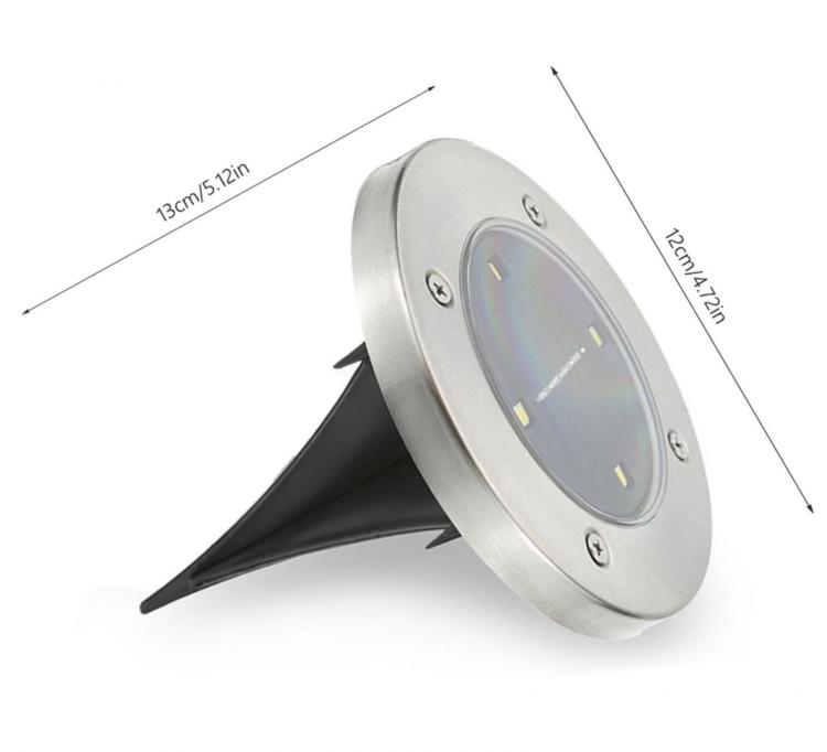 2 FARO LAMPADA LED SOLARE DA ESTERNO GIARDINO FARETTO 4 LED PICCHETTO SEGNAPASSI