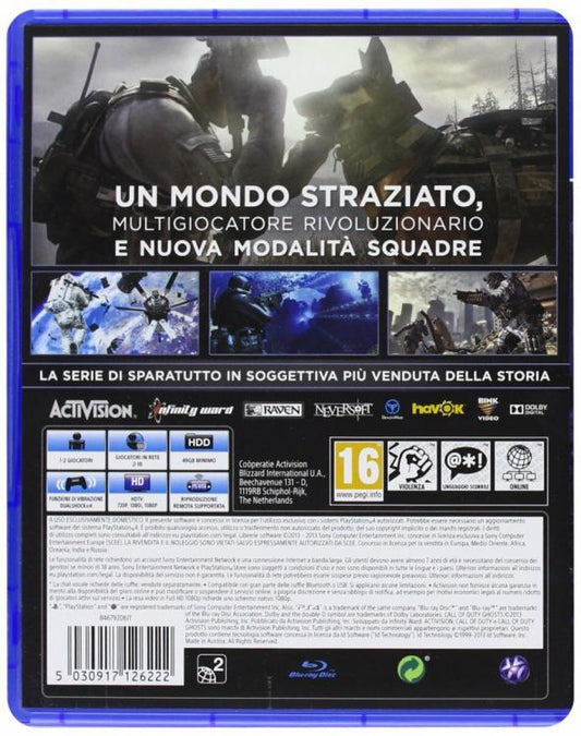 CALL OF DUTY GHOSTS PS4 VIDEOGIOCO ITALIANO PLAYSTATION 4 GIOCO MODERN GHOST