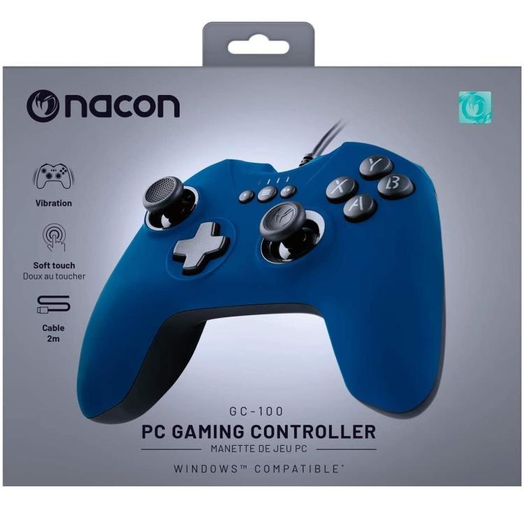 Nacon Pc Controller Gaming Gc-100 Blu Windows Pad 6 Pulsanti Computer