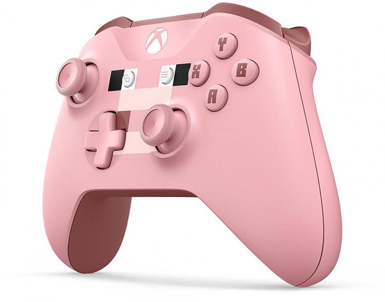 CONTROLLER WIRELESS XBOX ONE S MINECRAFT PIG ROSA PC MICROSOFT NUOVO SENZA FILI