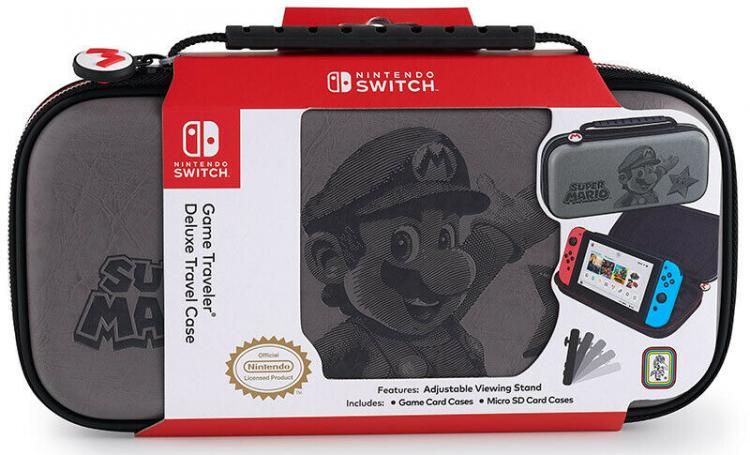 Nintendo Switch Bigben Custodia Da Trasporto Rigida Super Mario Limited Grigia