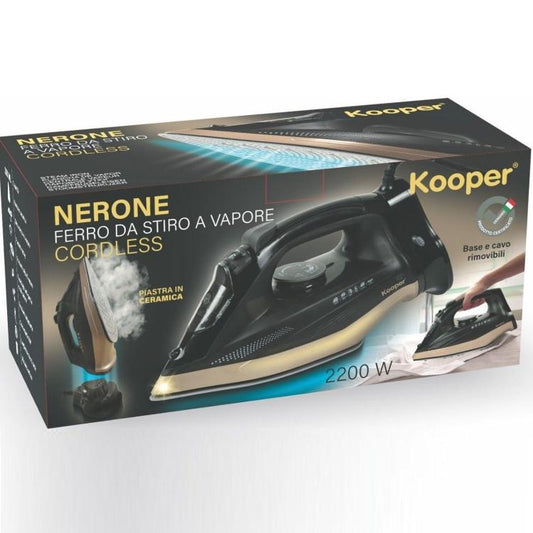 Kooper Ferro Da Stiro Cordless A Vapore Nerone Base Ceramica 2200W Autopulente